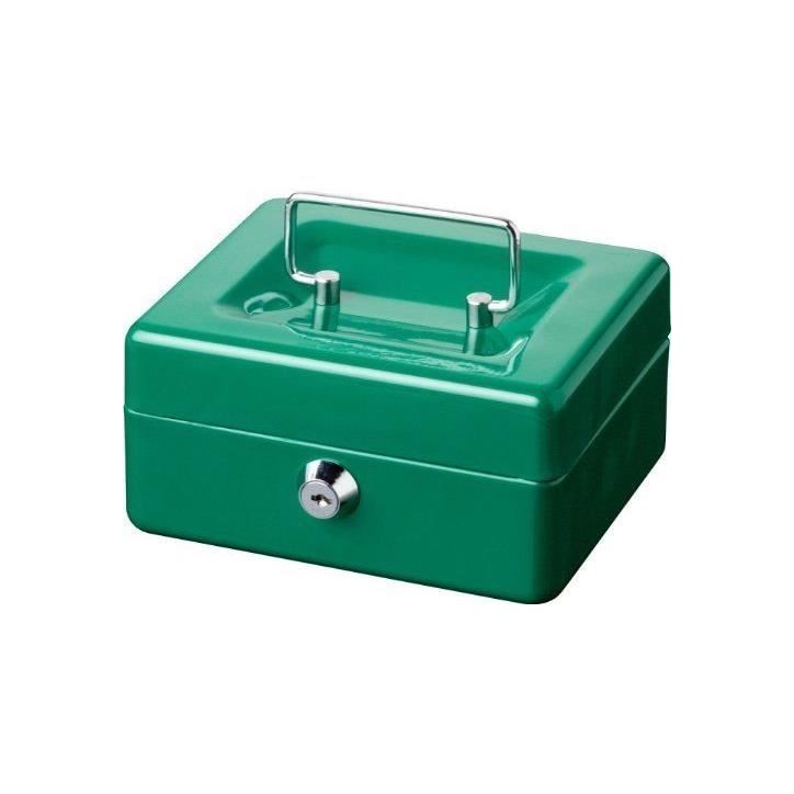 Caissette a monnaie - BURG WACHTER - Money 5015 Green - Ouverture a clé, acier vert