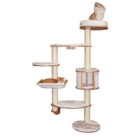 KERBL - Arbre a chats mural DOLOMIT XL - 185 cm Blanc Tronc ø 10cm - Sisal et textile -