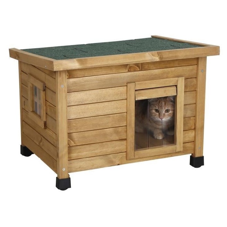 KERBL Maison pour chat Rustica 57x42x45cm - Bois