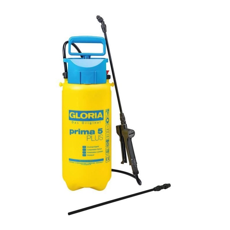 Pulvérisateur a pression GLORIA Prima 5 Plus - 5L - Résistant aux ac