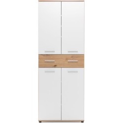 Meuble a chaussures Jacky 42 - Chene Artisan / Blanc - 70 x 185 x 35 c