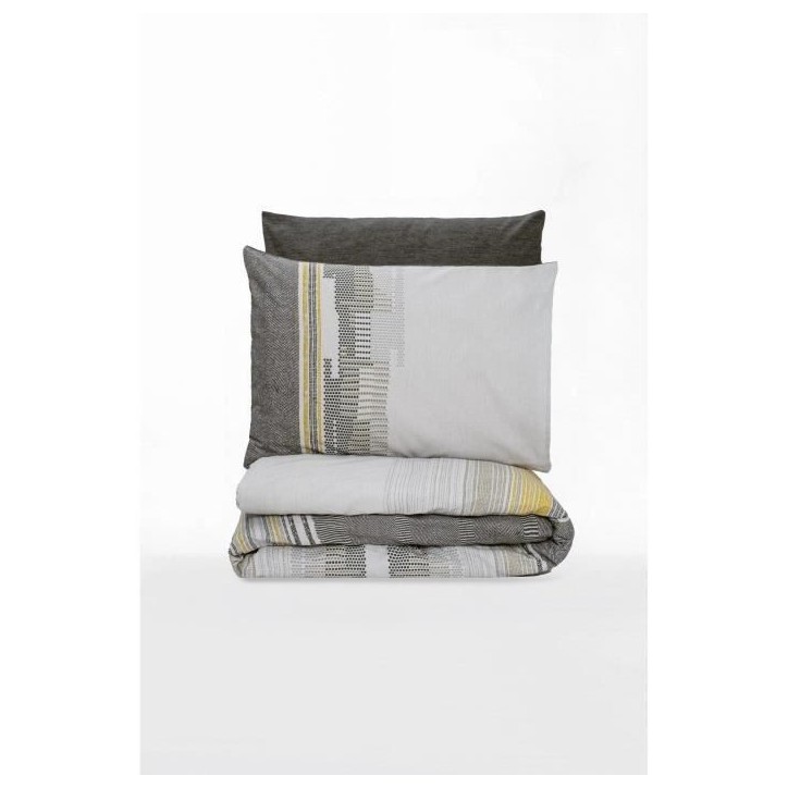 Parure de lit - 1 housse de couette 220 x 240 cm + 2 taies d'oreiller 60 x 60 cm - 100% coton renforcé - Vison