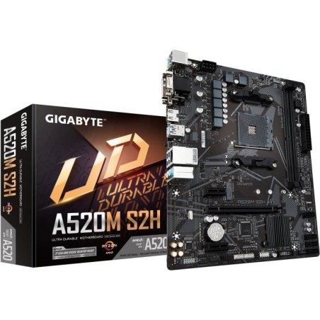 Carte mere - GIGABYTE - A520M S2H - Micro ATX - Socket AM4 - DDR4 jusq