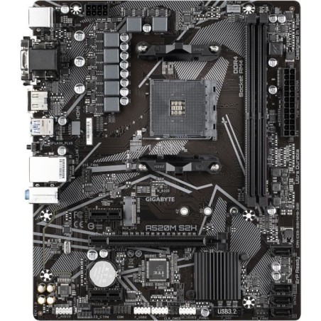 Carte mere - GIGABYTE - A520M S2H - Micro ATX - Socket AM4 - DDR4 jusqu'a 64 Go