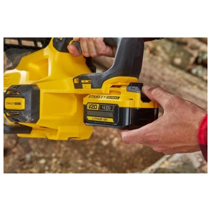 Tronçonneuse éléctrique sans fil + batterie 4Ah + chargeur - Stanley Fatmax - SFMCCS630M1-QW - 18V - 30cm Tronçonneuse éléctrique sans fil + batterie 4Ah + chargeur - Stanley Fatmax - SFMCCS630M1-QW - 18V - 30cm