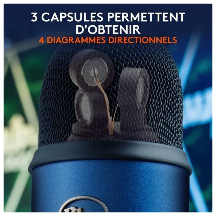 Microphone - Sans fil - LOGITECH G - Yeti - Compatible PC et MAC - Bleu