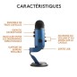 Microphone - Sans fil - LOGITECH G - Yeti - Compatible PC et MAC - Bleu Microphone - Sans fil - LOGITECH G - Yeti - Compatible PC et MAC - Bleu