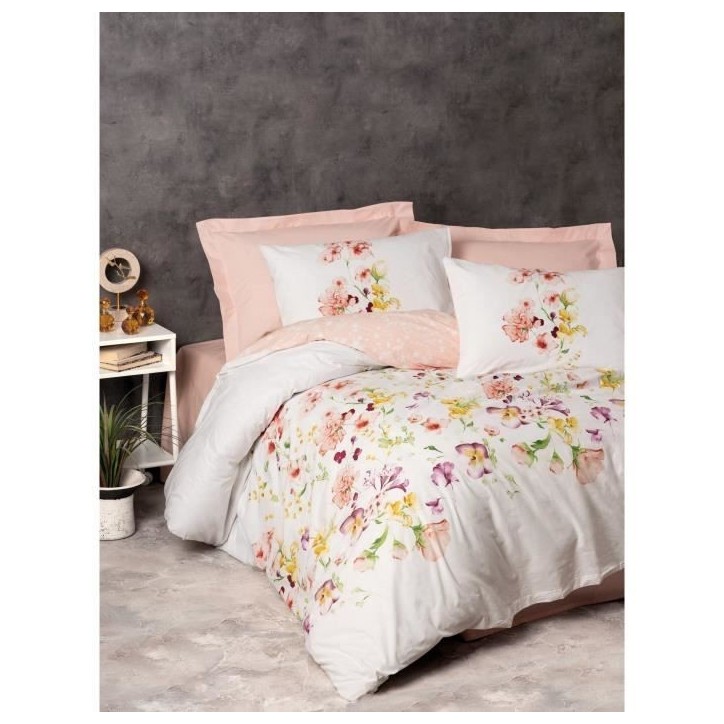 Parure de lit - 1 housse de couette 220 x 240 cm + 2 taies d'oreiller 60 x 60 cm - 100% coton renforcé - Blanc Parure de lit - 1 housse de couette 220 x 240 cm + 2 taies d'oreiller 60 x 60 cm - 100% coton renforcé - Blanc