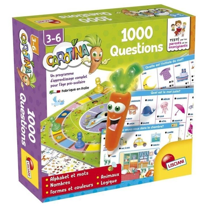 Stylo parlant - CAROTINA - 1000 Questions, Fiches éducatives
