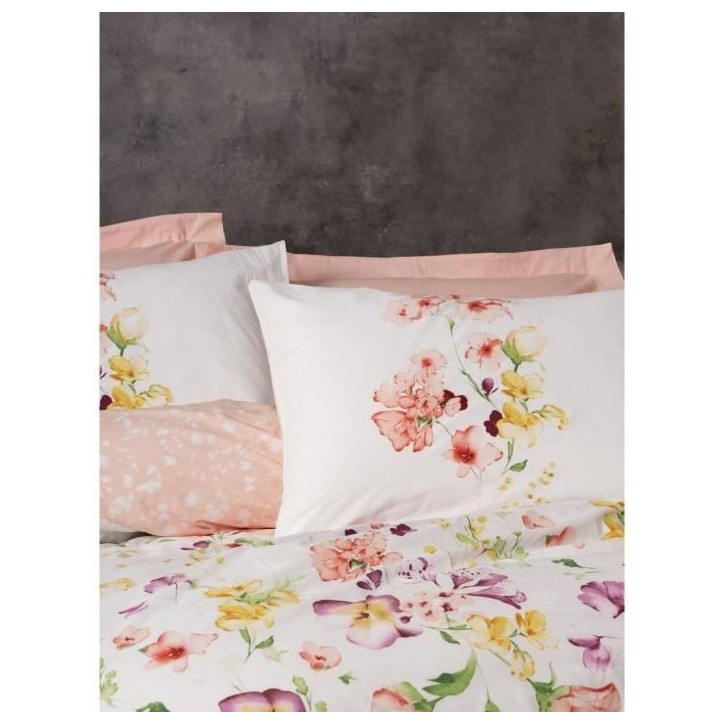 Parure de lit - 1 housse de couette 220 x 240 cm + 2 taies d'oreiller 60 x 60 cm - 100% coton renforcé - Blanc Parure de lit - 1 housse de couette 220 x 240 cm + 2 taies d'oreiller 60 x 60 cm - 100% coton renforcé - Blanc
