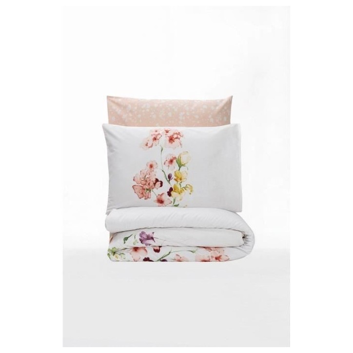 Parure de lit - 1 housse de couette 220 x 240 cm + 2 taies d'oreiller 60 x 60 cm - 100% coton renforcé - Blanc Parure de lit - 1 housse de couette 220 x 240 cm + 2 taies d'oreiller 60 x 60 cm - 100% coton renforcé - Blanc
