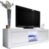 Meuble TV - BASICO - 2 portes - Blanc laqué brillant - 180 x 43 x 56