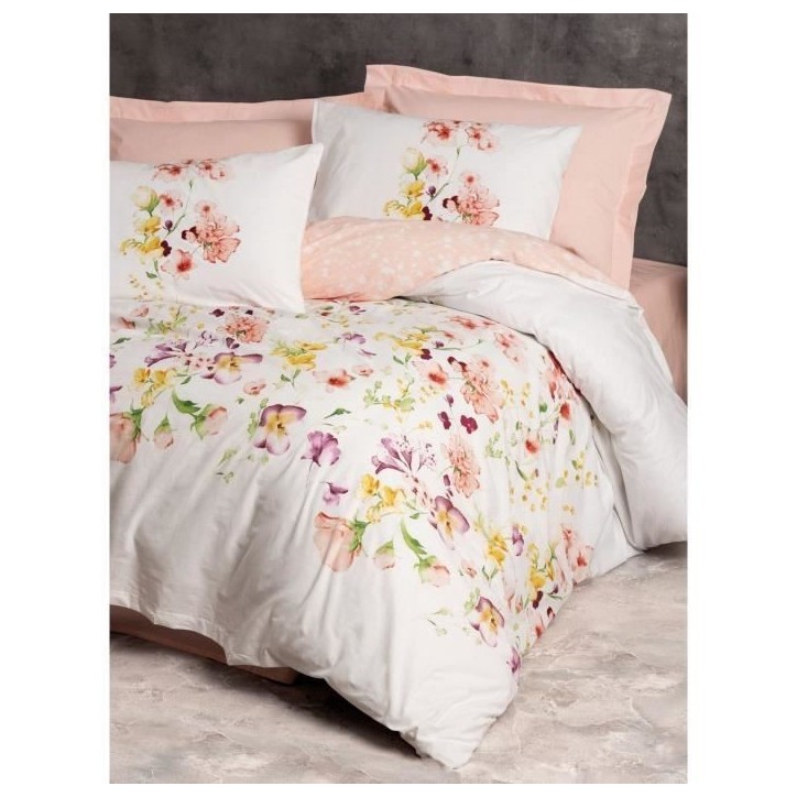 Parure de lit - 1 housse de couette 220 x 240 cm + 2 taies d'oreiller 60 x 60 cm - 100% coton renforcé - Blanc Parure de lit - 1 housse de couette 220 x 240 cm + 2 taies d'oreiller 60 x 60 cm - 100% coton renforcé - Blanc