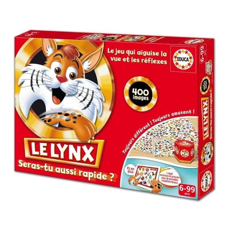 Le Lynx 400 Images, Educa, Jeu de société Famille et Enfants, Renforce la mémoire visuelle et les réflexes, des 6 Ans (16042 Le Lynx 400 Images, Educa, Jeu de société Famille et Enfants, Renforce la mémoire visuelle et les réflexes, des 6 Ans (16042