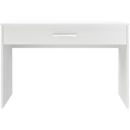 Bureau grand tiroir - Mélaminé blanc - 110 x 56 x 81,5 cm