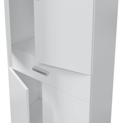 Colonne de salle de bain - ARUBA - Blanc brillant - 4 portes - 1 tiroi