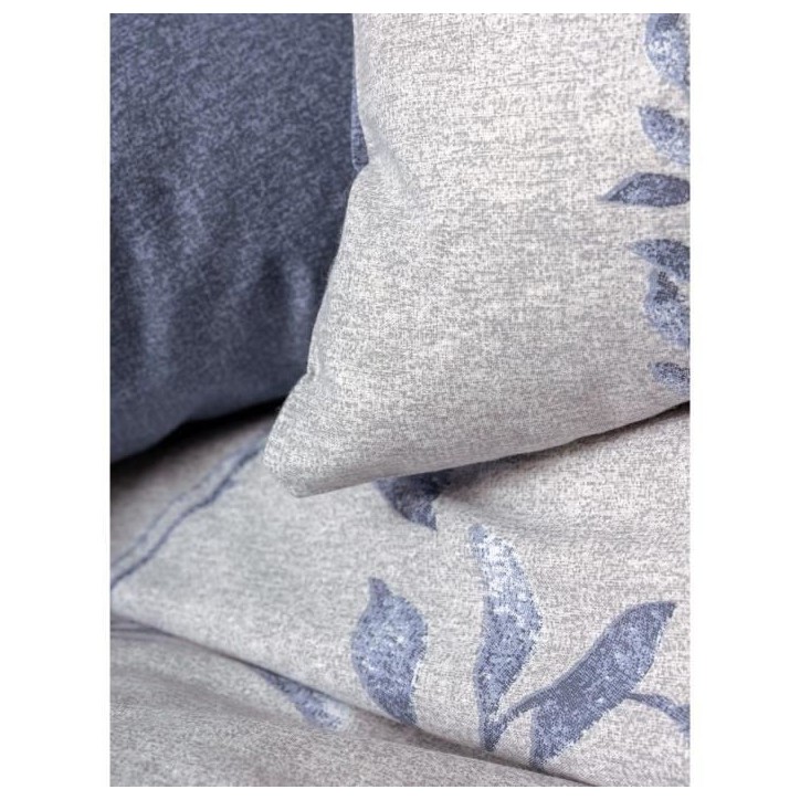 Parure de lit - 1 housse de couette 220 x 240 cm + 2 taies d'oreiller 60 x 60 cm - 100% coton renforcé - Bleu Parure de lit - 1 housse de couette 220 x 240 cm + 2 taies d'oreiller 60 x 60 cm - 100% coton renforcé - Bleu