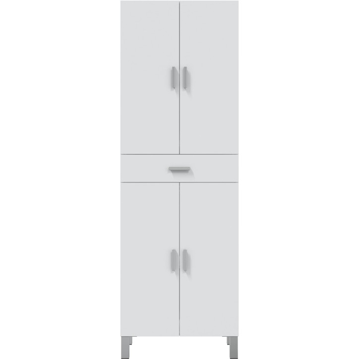 Colonne de salle de bain - ARUBA - Blanc brillant - 4 portes - 1 tiroir - 60 x 29 x 182 cm Colonne de salle de bain - ARUBA - Blanc brillant - 4 portes - 1 tiroir - 60 x 29 x 182 cm