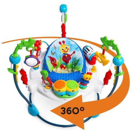 BABY EINSTEIN Aire d'Eveil a Rebonds - Symphonie- Cadeau Noel bébé, siege a rebonds, pivotant 360°, multilingues