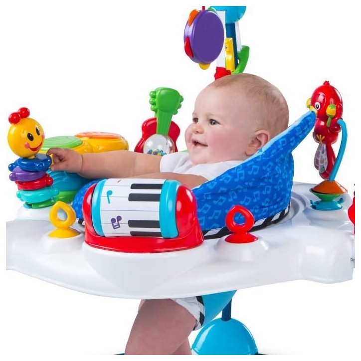 BABY EINSTEIN Aire d'Eveil a Rebonds - Symphonie- Cadeau Noel bébé, siege a rebonds, pivotant 360°, multilingues