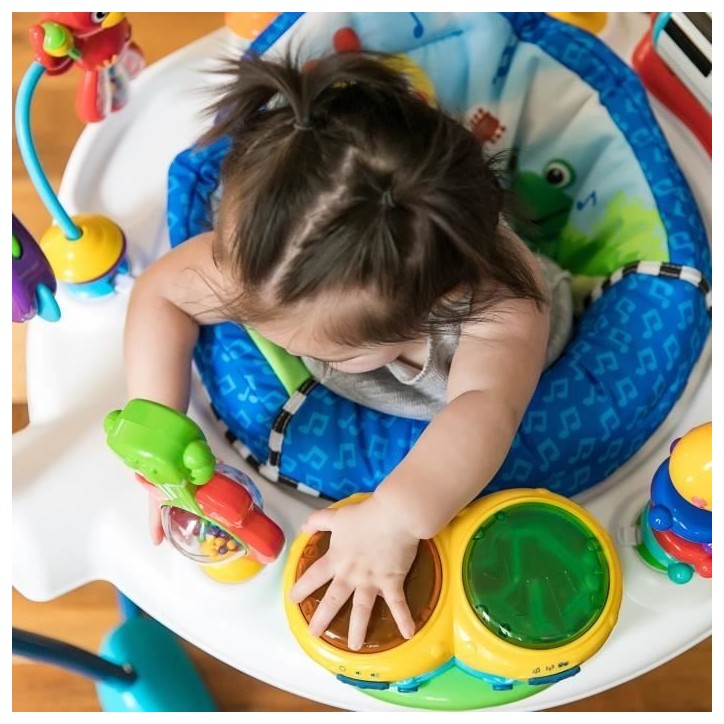 BABY EINSTEIN Aire d'Eveil a Rebonds - Symphonie- Cadeau Noel bébé, siege a rebonds, pivotant 360°, multilingues