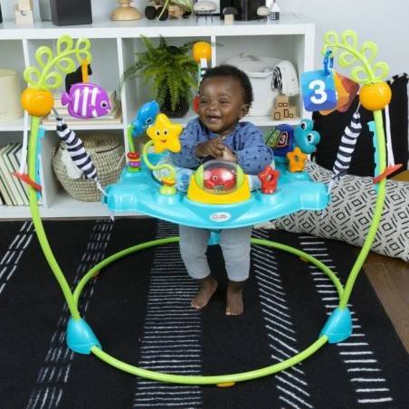 BABY EINSTEIN Aire d'éveil a rebonds Curiosity, éducative 2 en 1 et jouet au sol, jeux a 360° 6M+ Cadeau Noel bébé