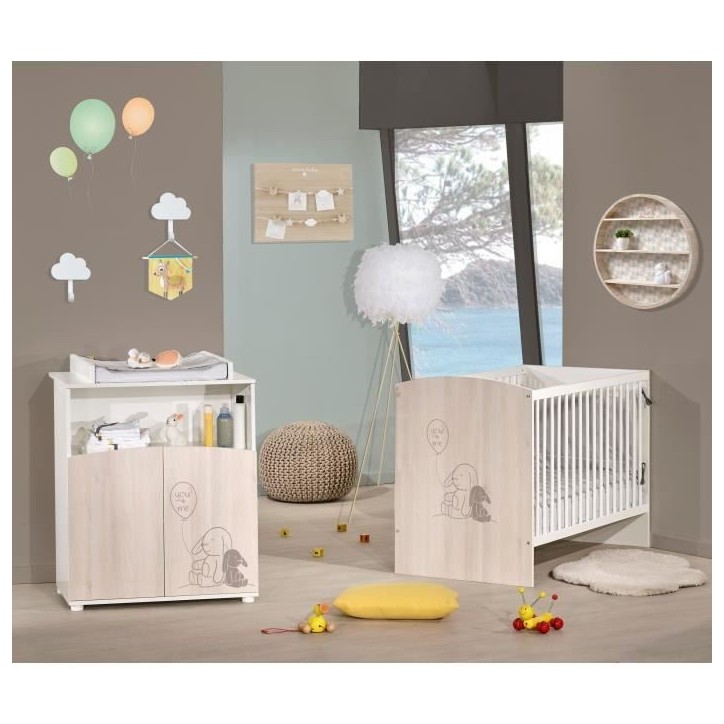 Lit bébé - 120 x 60 cm - Babyprice Lapinou - Sérigraphie lapin Lit bébé - 120 x 60 cm - Babyprice Lapinou - Sérigraphie lapin