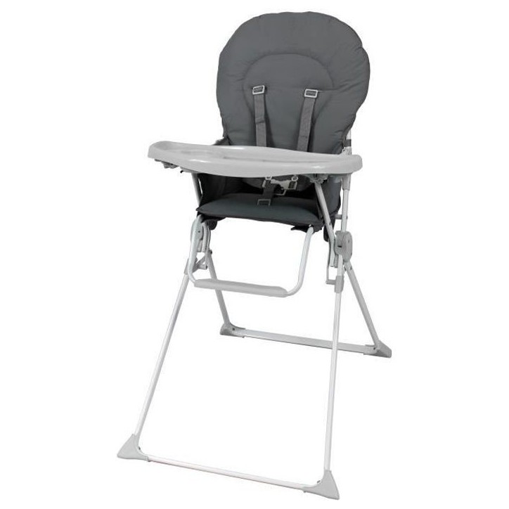 BAMBISOL Chaise haute fixe avec tablette réglable en profondeu grise BAMBISOL Chaise haute fixe avec tablette réglable en profondeu grise