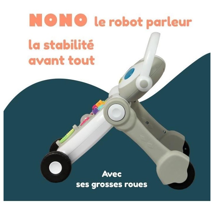 Trotteur marcheur - BAMBISOL - Nono le Robot - De 10 a 36 mois - Parlant - Musical - Jeux électroniques interactifs - Blanc