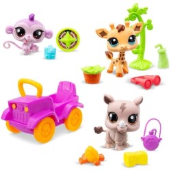 BANDAI - Littlest Pet Shop - Pack Safari - 3 animaux et accessoires -