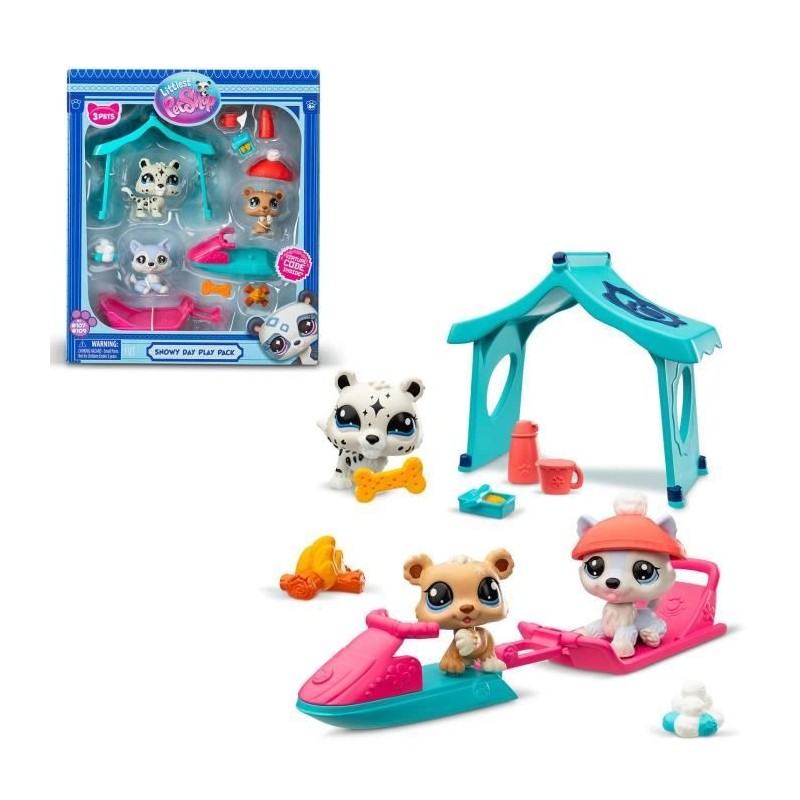 Pack a theme 3 Pets - BANDAI - Littlest Pet Shop Neige - Animaux et ac Pack a theme 3 Pets - BANDAI - Littlest Pet Shop Neige - Animaux et ac
