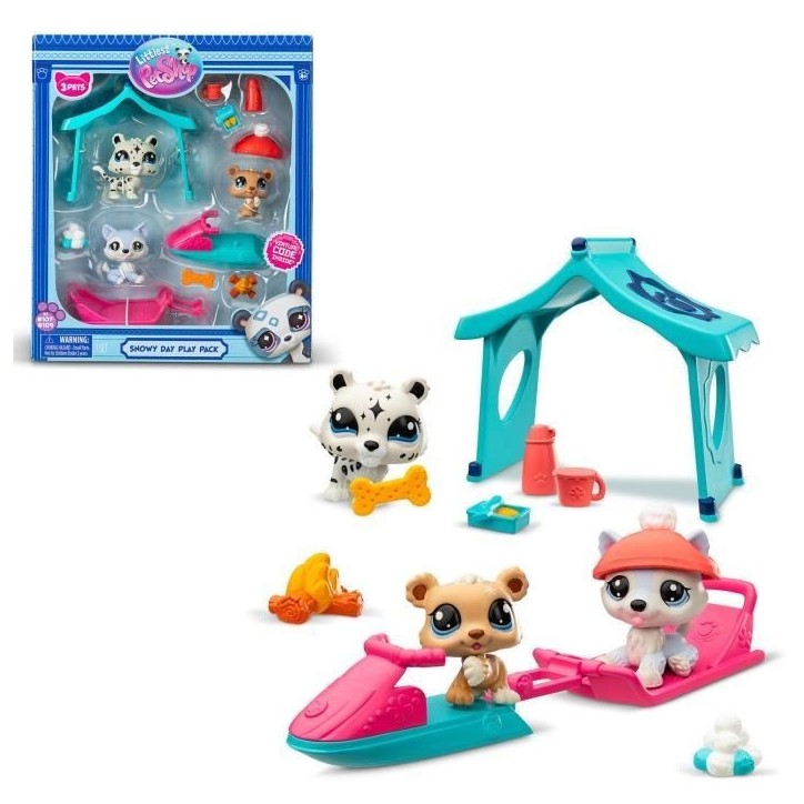 Pack a theme 3 Pets - BANDAI - Littlest Pet Shop Neige - Animaux et accessoires Pack a theme 3 Pets - BANDAI - Littlest Pet Shop Neige - Animaux et accessoires