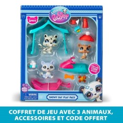 Pack a theme 3 Pets - BANDAI - Littlest Pet Shop Neige - Animaux et ac