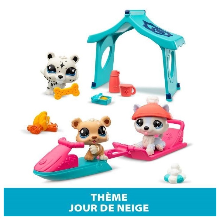 Pack a theme 3 Pets - BANDAI - Littlest Pet Shop Neige - Animaux et accessoires Pack a theme 3 Pets - BANDAI - Littlest Pet Shop Neige - Animaux et accessoires