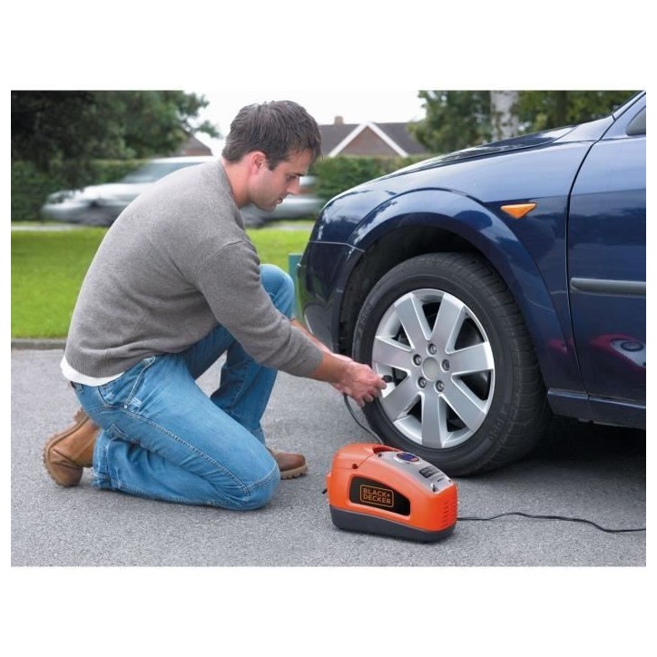 Gonfleur compresseur filaire - BLACK&DECKER - ASI300-QS - 11 bars/160 PSI Gonfleur compresseur filaire - BLACK&DECKER - ASI300-QS - 11 bars/160 PSI