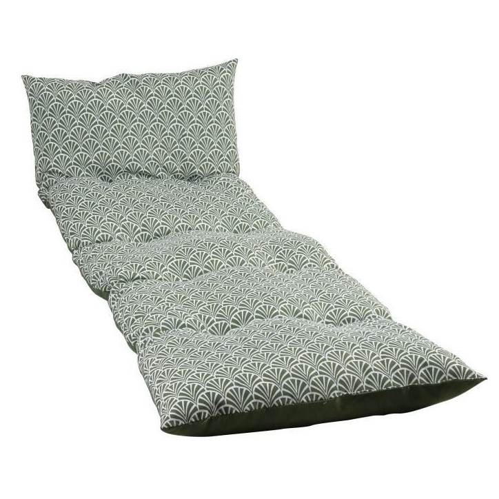 JARDIN PRIVE - Coussin bain de soleil - Flocons Norvege Avocat - Tissu traité déperlant