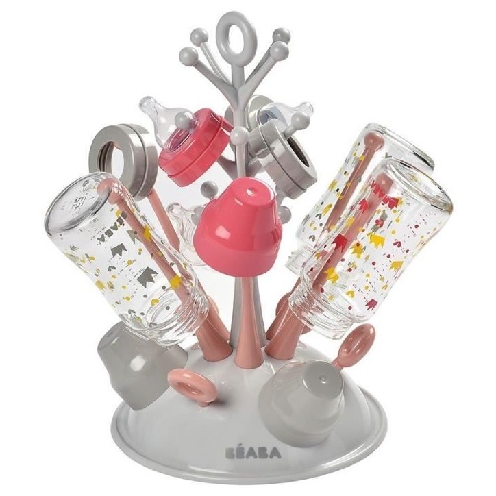 Egoutte-biberons arbre - BEABA - Jusqu'a 6 biberons - Rose Egoutte-biberons arbre - BEABA - Jusqu'a 6 biberons - Rose