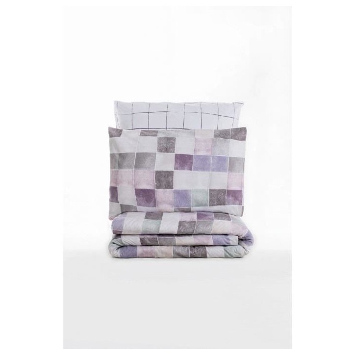 Parure de lit - 1 housse de couette 220 x 240 cm + 2 taies d'oreiller 60 x 60 cm - 100% coton renforcé - Rose Parure de lit - 1 housse de couette 220 x 240 cm + 2 taies d'oreiller 60 x 60 cm - 100% coton renforcé - Rose