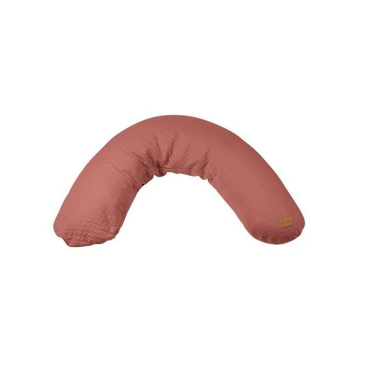 BÉABA - Big Flopsy™ - Coussin de grossesse et d'allaitement - Fleur de coton - 180 cm - Brique