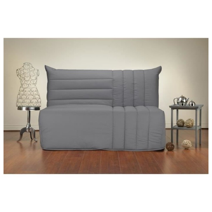 Banquette BZ 3 places BECCI - Tissu gris - BULTEX - Made in France - L 142 x P 101 cm Banquette BZ 3 places BECCI - Tissu gris - BULTEX - Made in France - L 142 x P 101 cm