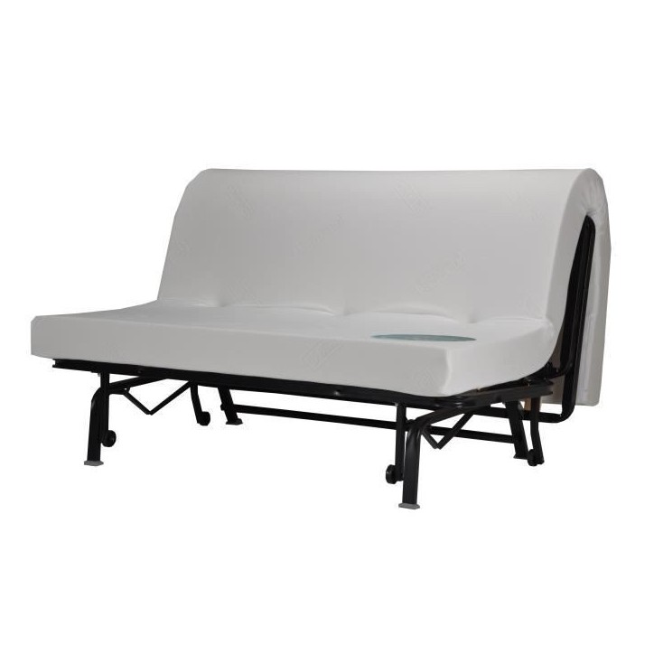 Banquette BZ 3 places BECCI - Tissu gris - BULTEX - Made in France - L 142 x P 101 cm Banquette BZ 3 places BECCI - Tissu gris - BULTEX - Made in France - L 142 x P 101 cm