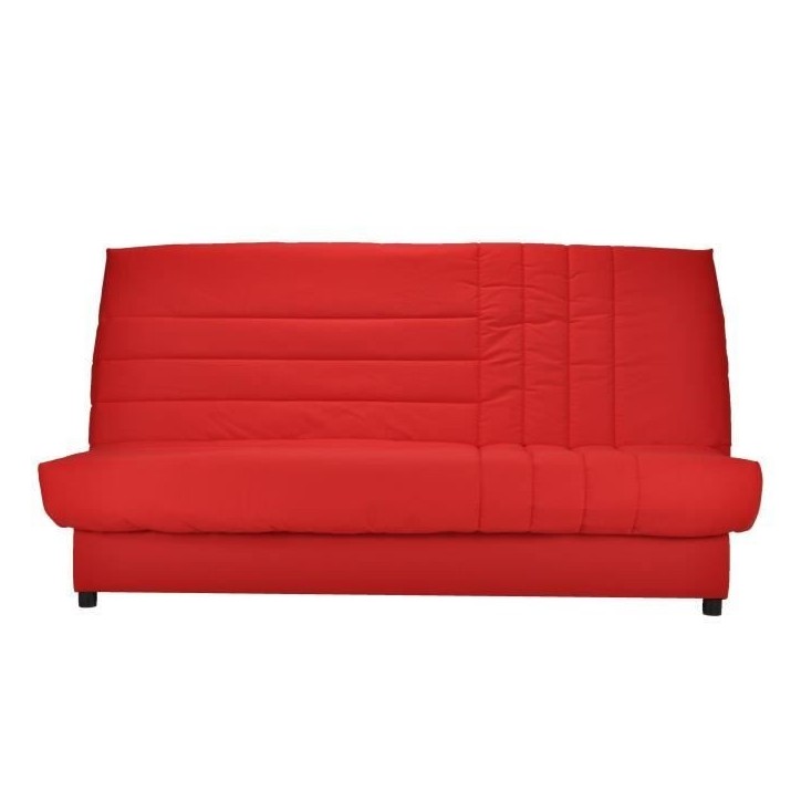 COMFORT BULTEX Banquette clic-clac 3 places - Tissu rougeL 192 x P 95 cm - BEIJA