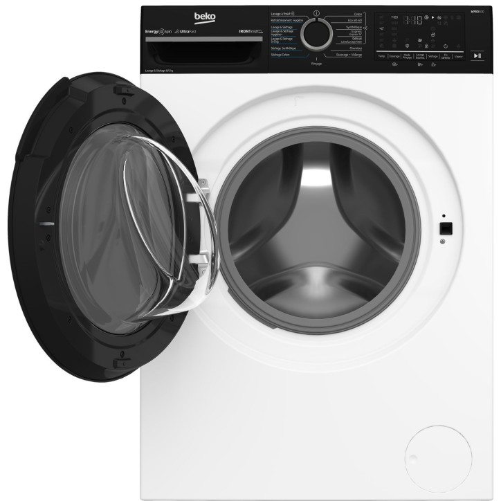 Lave-linge séchant BEKO BM3DT48501W - 8 / 5 kg - Induction - 60 cm - 1400 trs/min - Blanc