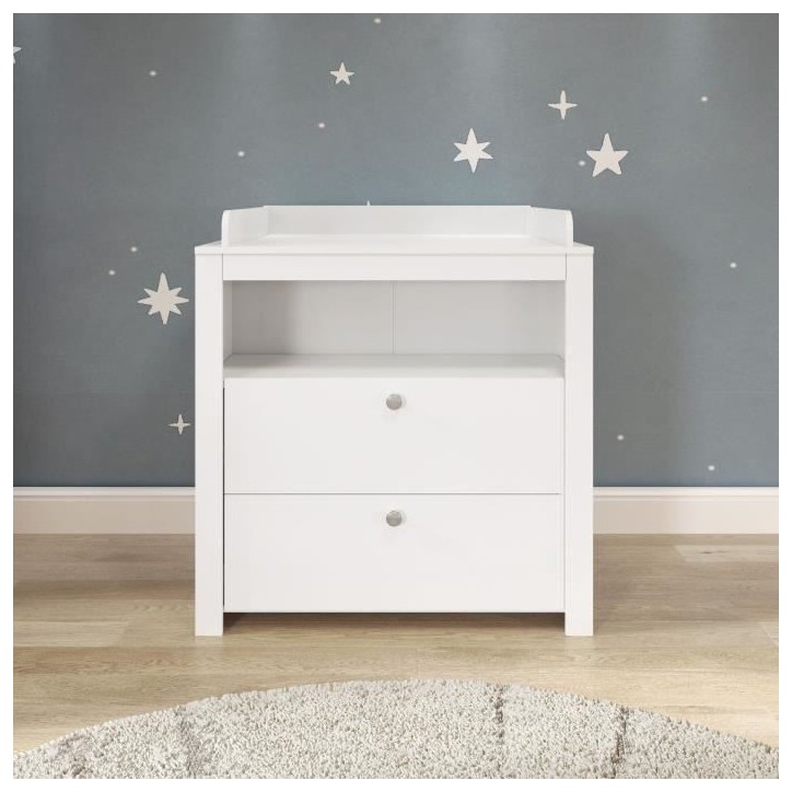 Chambre bébé Trio : Lit 70 x 140 cm + Commode a langer + Armoire OLIVIA - Blanc - TREND TEAM Chambre bébé Trio : Lit 70 x 140 cm + Commode a langer + Armoire OLIVIA - Blanc - TREND TEAM