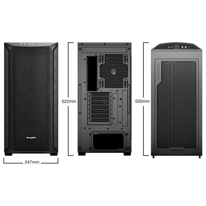 Boîtier PC - BE QUIET! - Shadow Base 800 - Noir - Moyen Tour - ATX/MicroATX Boîtier PC - BE QUIET! - Shadow Base 800 - Noir - Moyen Tour - ATX/MicroATX