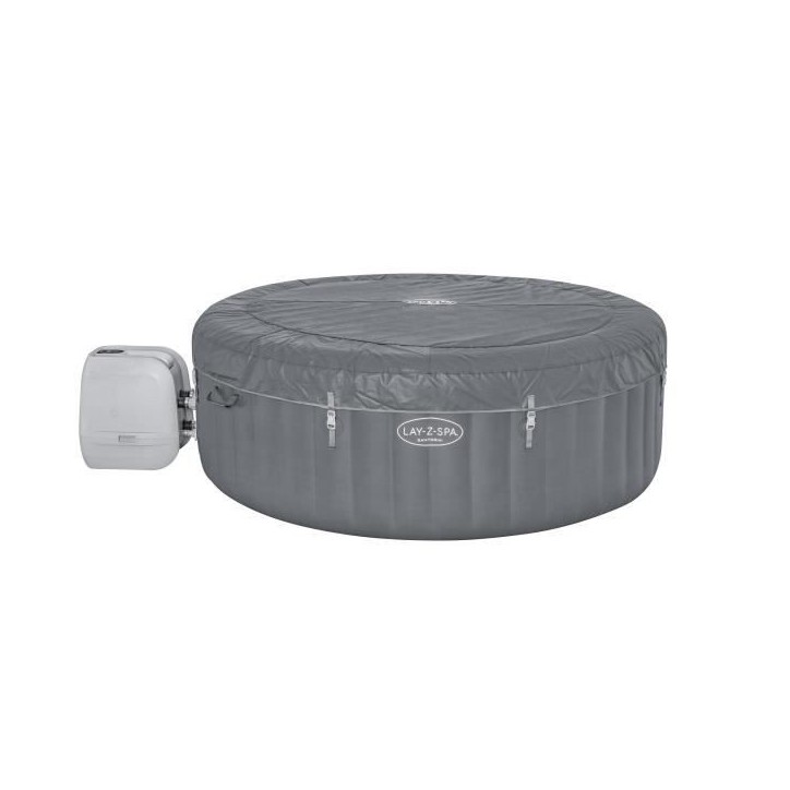 Spa gonflable BESTWAY - Lay-Z-Spa Santorini - 5 a 7 places -Rond (Livré avec 5 appuie-tete rembourrés + 2 LED a eau ColorJet)