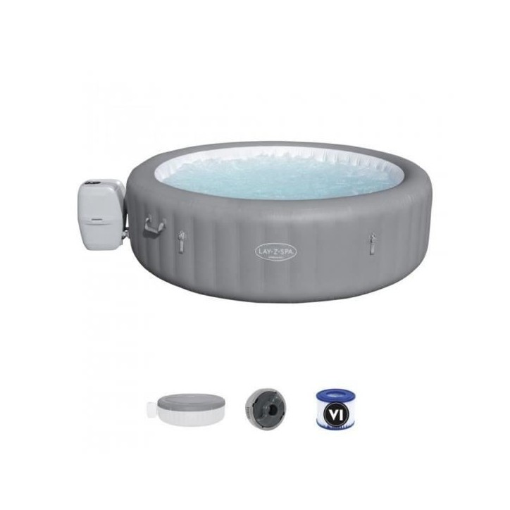 Spa gonflable BESTWAY - Lay-Z-Spa Grenada - 236 x 71 cm - 6 a 8 places - Rond (Livré avec couverture, cartouche et diffuseur)