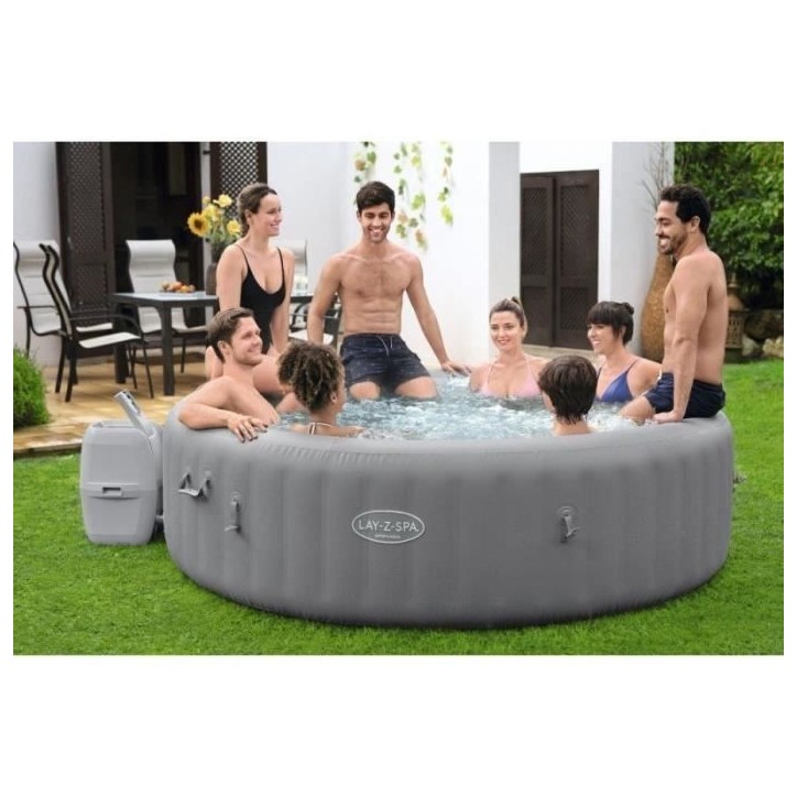 Spa gonflable BESTWAY - Lay-Z-Spa Grenada - 236 x 71 cm - 6 a 8 places - Rond (Livré avec couverture, cartouche et diffuseur)