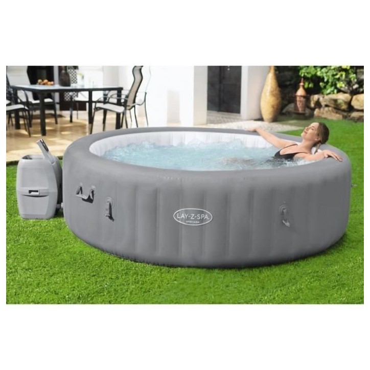 Spa gonflable BESTWAY - Lay-Z-Spa Grenada - 236 x 71 cm - 6 a 8 places - Rond (Livré avec couverture, cartouche et diffuseur)