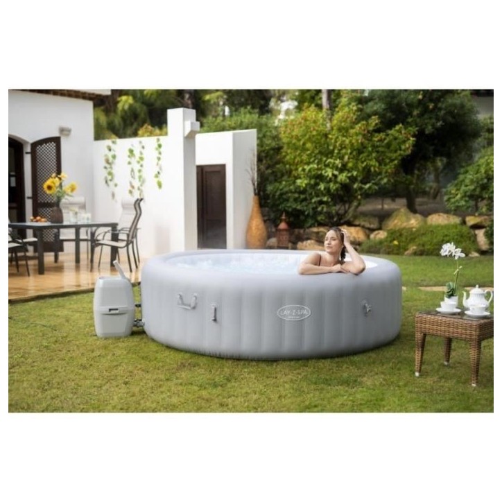 Spa gonflable BESTWAY - Lay-Z-Spa Grenada - 236 x 71 cm - 6 a 8 places - Rond (Livré avec couverture, cartouche et diffuseur)